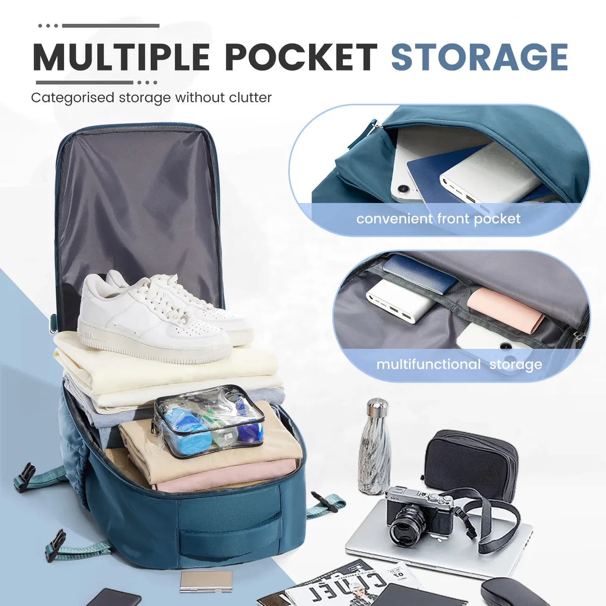 sac de cabine ryanair 40x30x20, sac à dos de compression sous vide pour homme, bagage à main, sac à dos pour ordinateur portable, sac de rangement sous vide pour vêtements 42x29x15