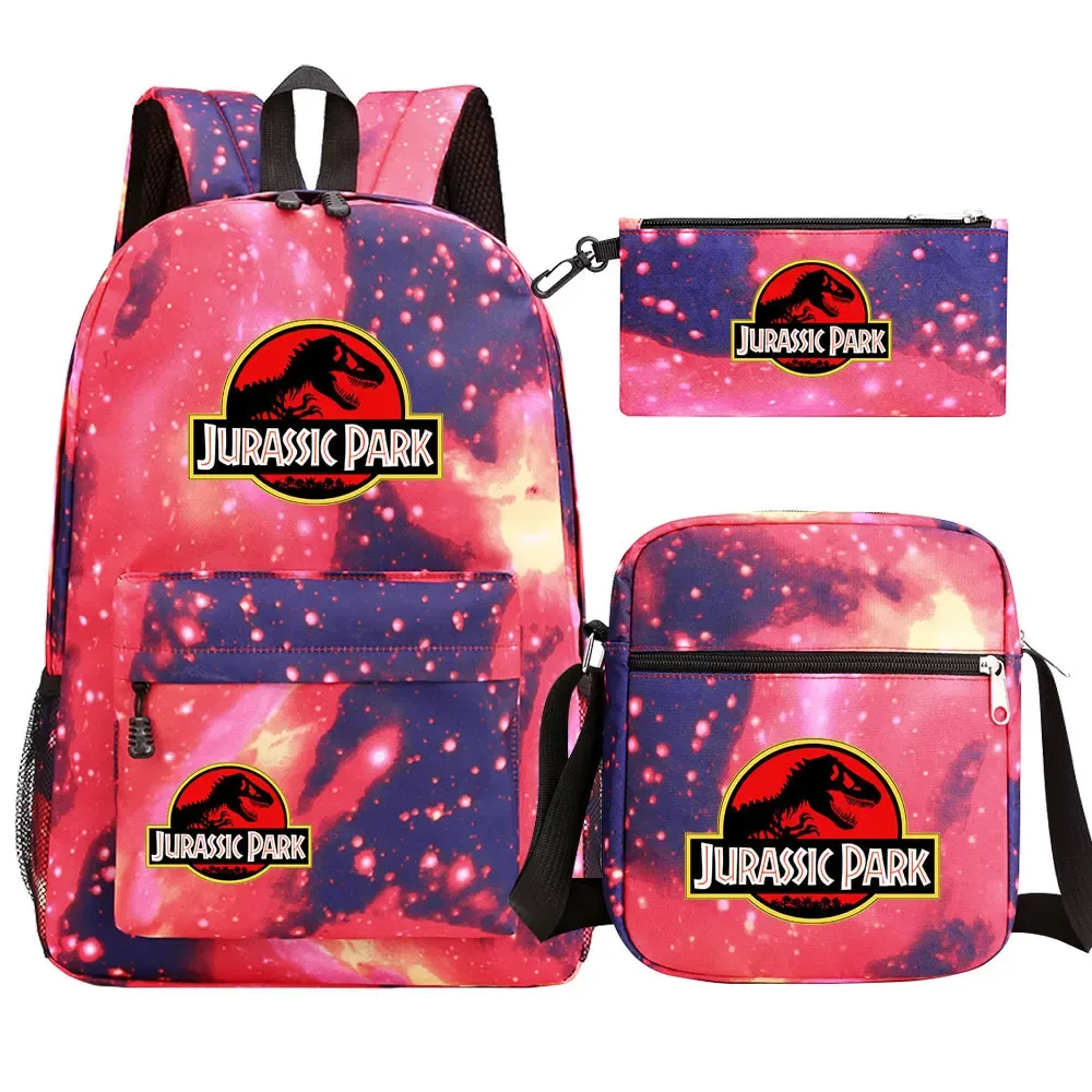 dinosaur jurassic world park 3 pièces garçons filles enfants retour à l'école livre sacs, sac à dos étudiant, sac à bandoulière trousse à crayons