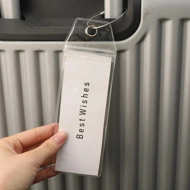 porte-étiquette de bagage pour croisière, avec fermeture éclair et anneau en acier, en pvc épais, étiquette de voyage unisexe, accessoire robuste pour bagages de croisière