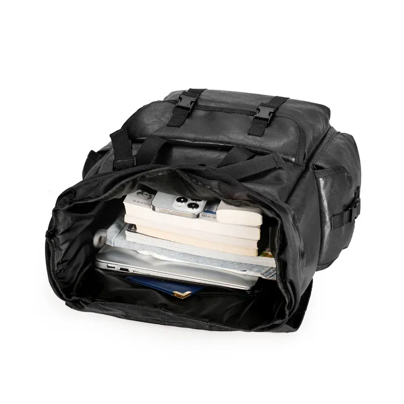sac à dos décontracté en cuir pu grande capacité, sac à bandoulière double pour étudiants et professionnels, voyages courts, sacoche pour ordinateur portable
