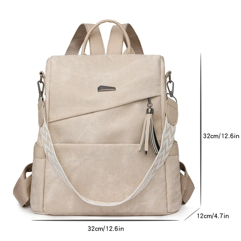 sac à dos en cuir pu de bonne qualité pour femmes, sac à bandoulière de styliste, sac de jour de grande capacité, sac d'école pour filles
