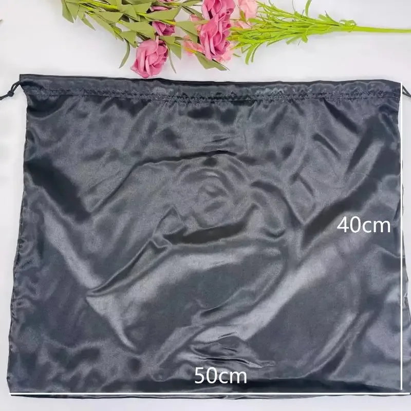 housse anti poussière tissu soie luxe forme ovale ouverte cordelette taille petite grande protection sac main