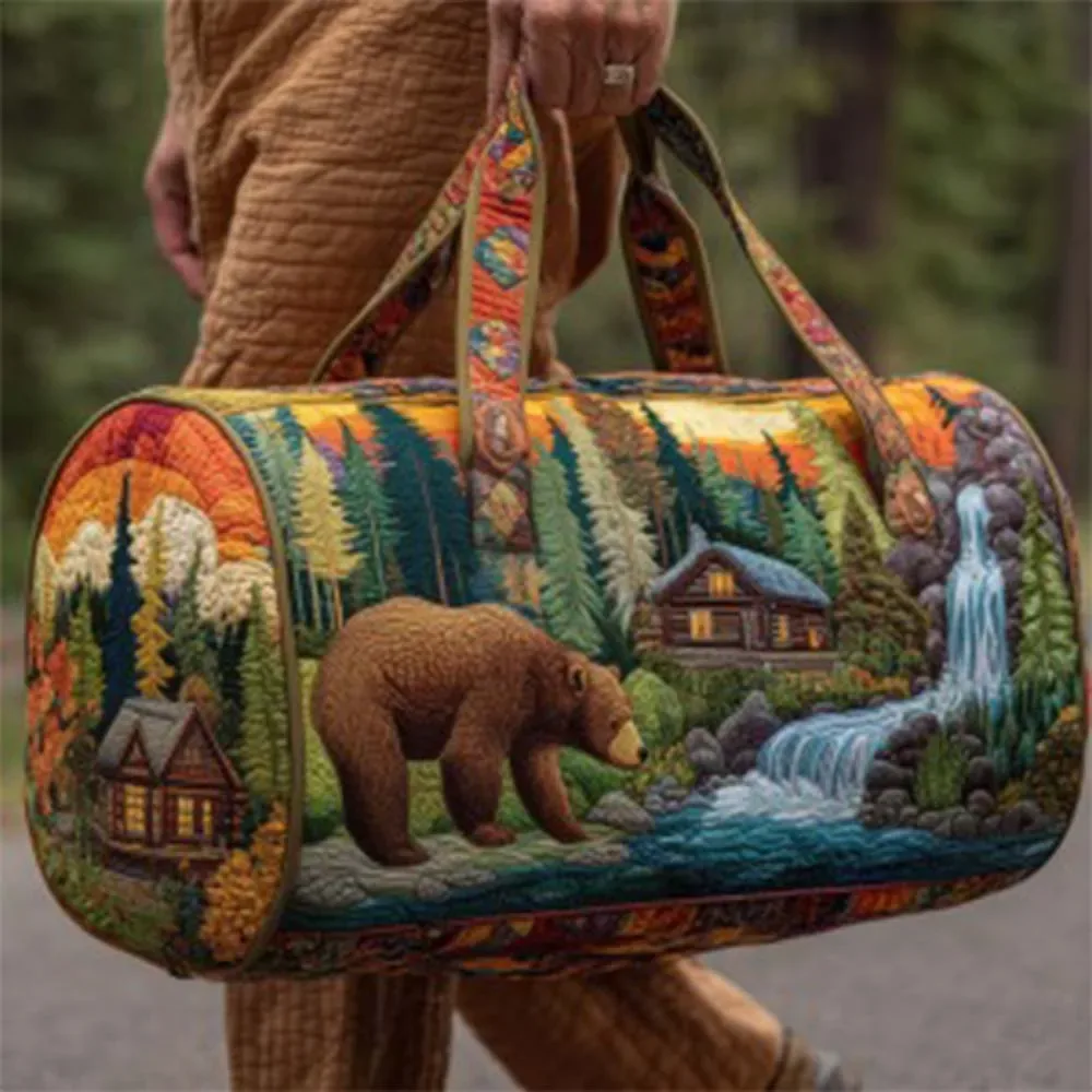  sac de voyage matelassé vintage 3d à motif animalier pour femmes et hommes, sac fourre-tout de week-end 2026 pour l'extérieur