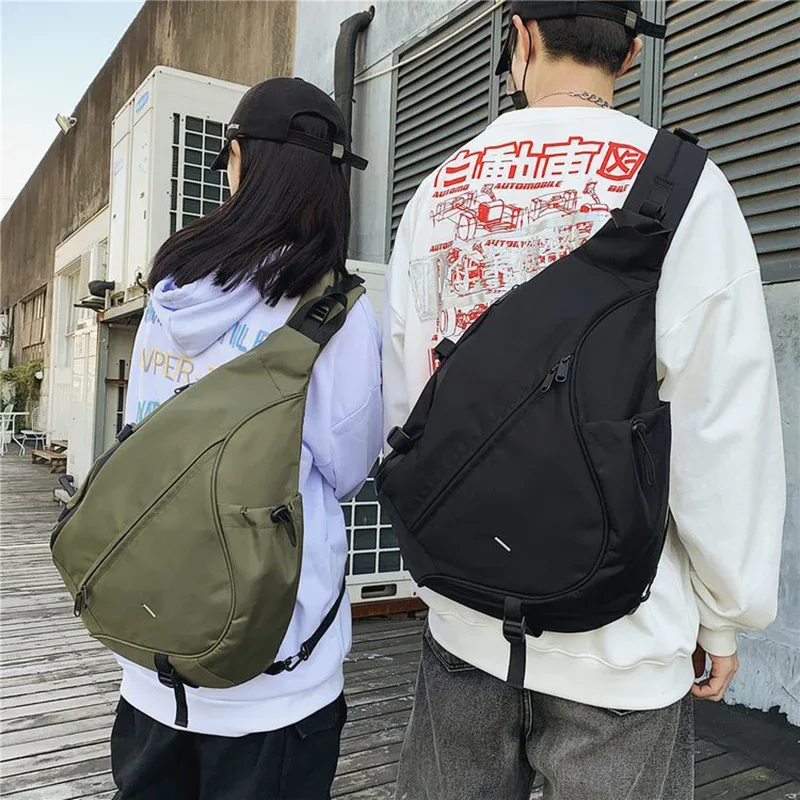 sac de poitrine pour hommes de grande capacité, sac à bandoulière unisexe de voyage hip hop décontracté, sac à bandoulière de rangement en nylon de haute qualité, livraison gratuite
