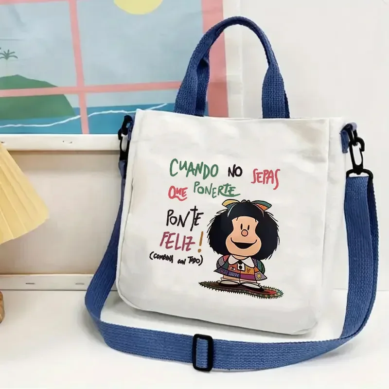 Sac à main en toile imprimée pour femmes, 1 pièce, sac à bandoulière léger et réutilisable, sac à bandoulière de grande capacité pour étudiants, fourre-tout de voyage