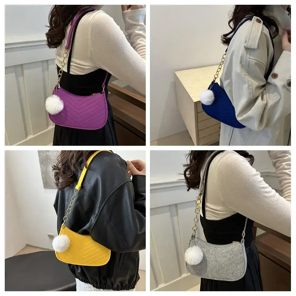 mini sacs à bandoulière en feutre pour femmes, design avancé, sacs à main sous les bras, mini sac de selle