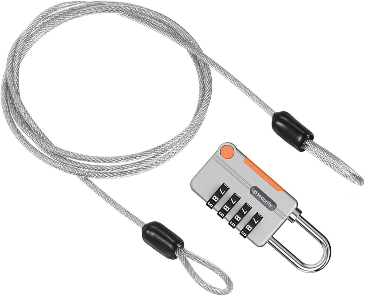 cadenas serrure tsa métallique chaîne noire boutons orange voyage robuste sécurité combinatoire usage bagage vélo