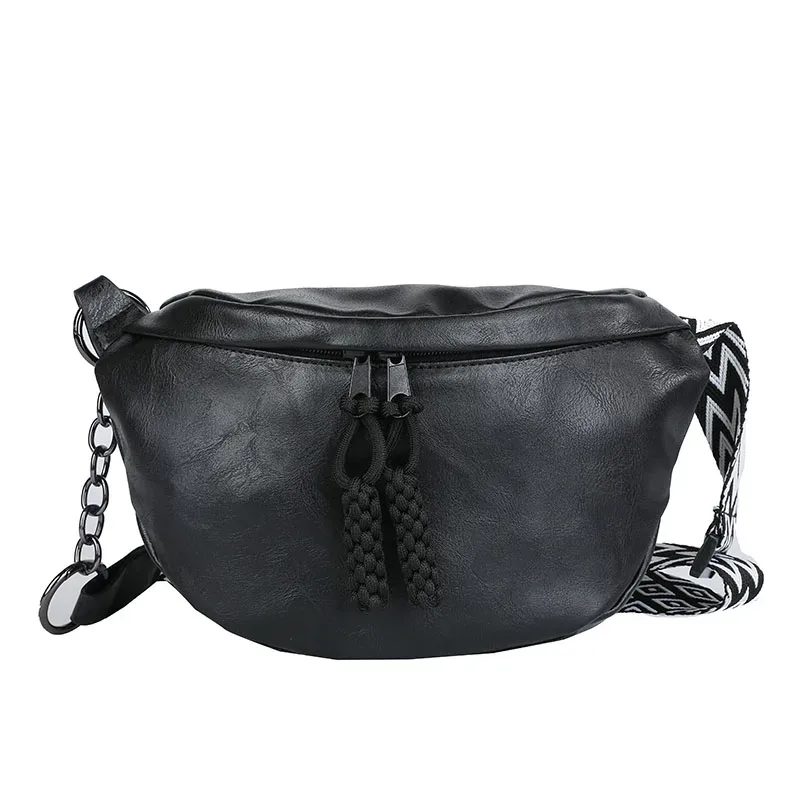 sac de taille en cuir souple pour femmes, sac banane avec chaîne, sac à bandoulière de bonne qualité, sacs de poitrine de styliste à la mode
