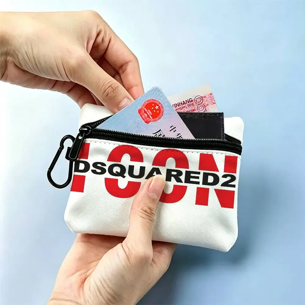 d-dsquared2 avant-street – porte-monnaie à fermeture éclair en tissu oxford, pochette à clés portable, organisateur pour voyage, trousse à cosmétiques