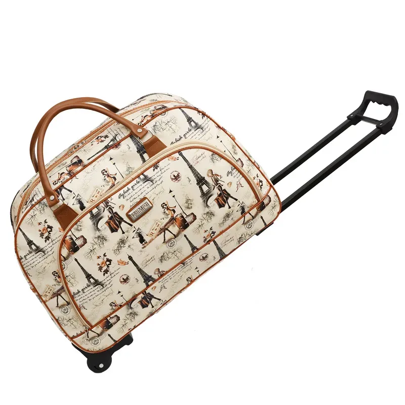 valise de voyage de grande capacité pour femmes, sacs à roulettes, oxford, bagages roulants étanche, sac de voyage avec roulettes