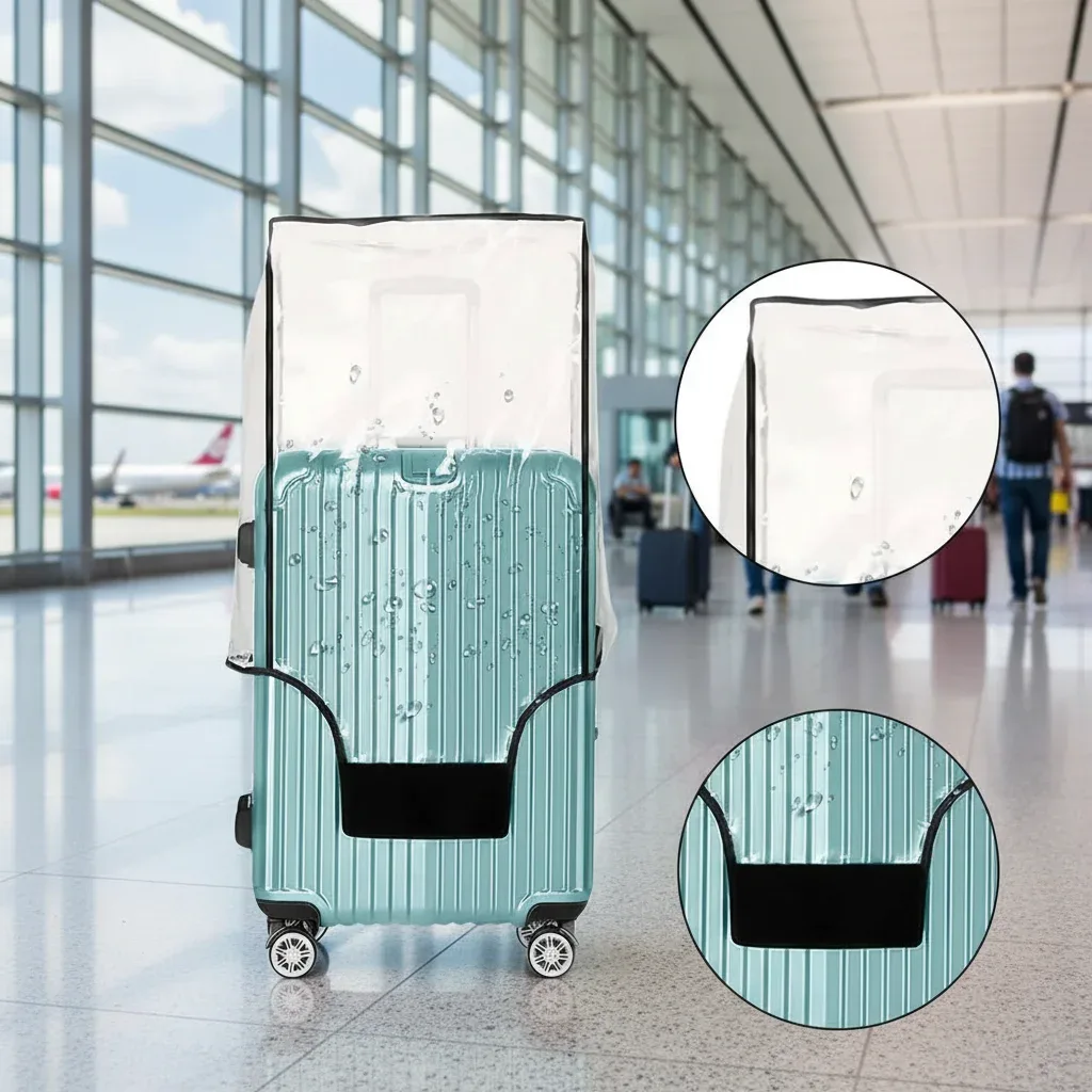 nouvelle housse de protection portable pour bagages de voyage 18-30 pouces, housse de valise transparente en pvc, accessoires de voyage