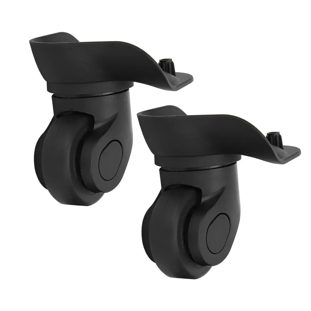 1 paire de roues de bagage durables en pp+pet, silencieuses, noires, à roulement unique, roulettes pivotantes, pièces de rechange pour bagages