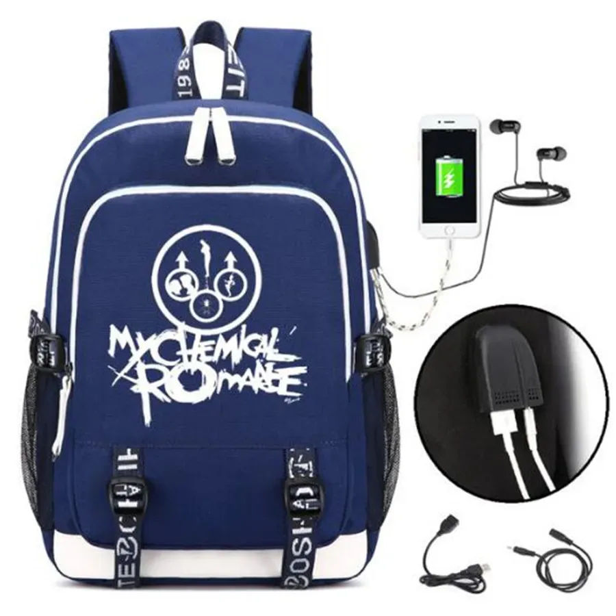 mon romance chimique punk rock impression sac à dos hommes sacs à dos sac à dos étudiants sacs d'école sac à dos pochette d'ordinateur