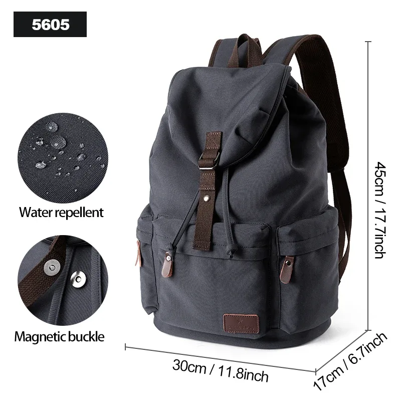 sac à dos vintage pour homme moyyi, grande capacité, pour ordinateur portable 15,6 pouces, sac décontracté pour les trajets quotidiens, voyage, sac d'école durable de qualité supérieure, unisexe