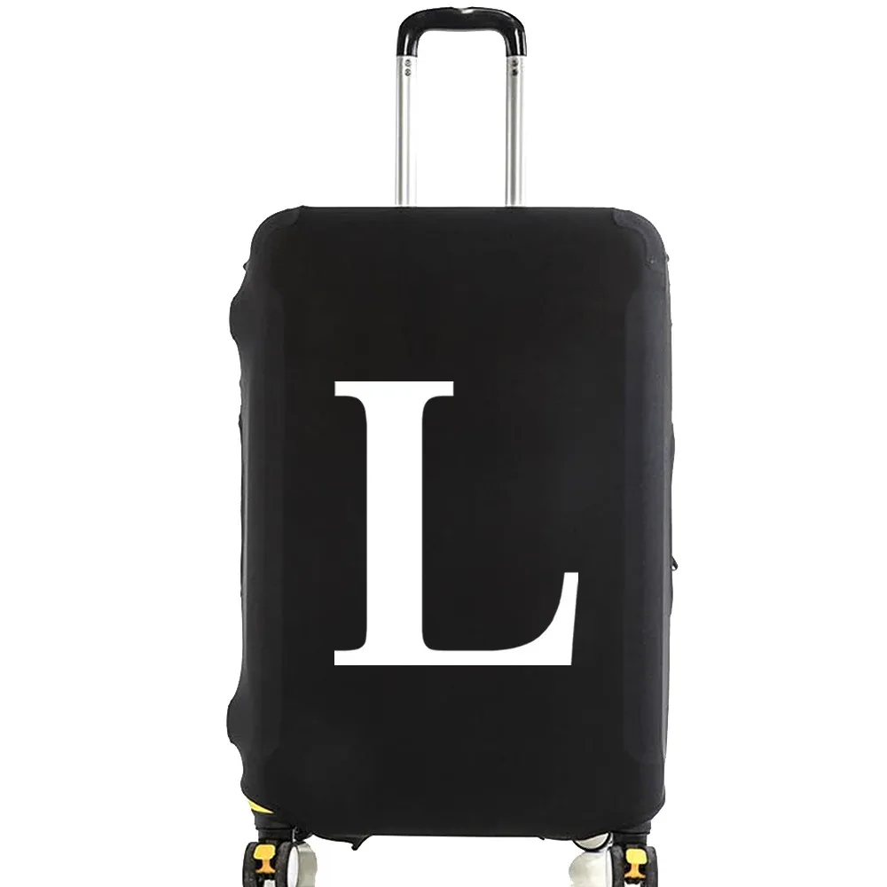 juste de bagage unisexe avec motif de lettre blanche, sacs à poussière élastiques, valise à roulettes, étui à la mode, accessoires de voyage, 18 "-32"