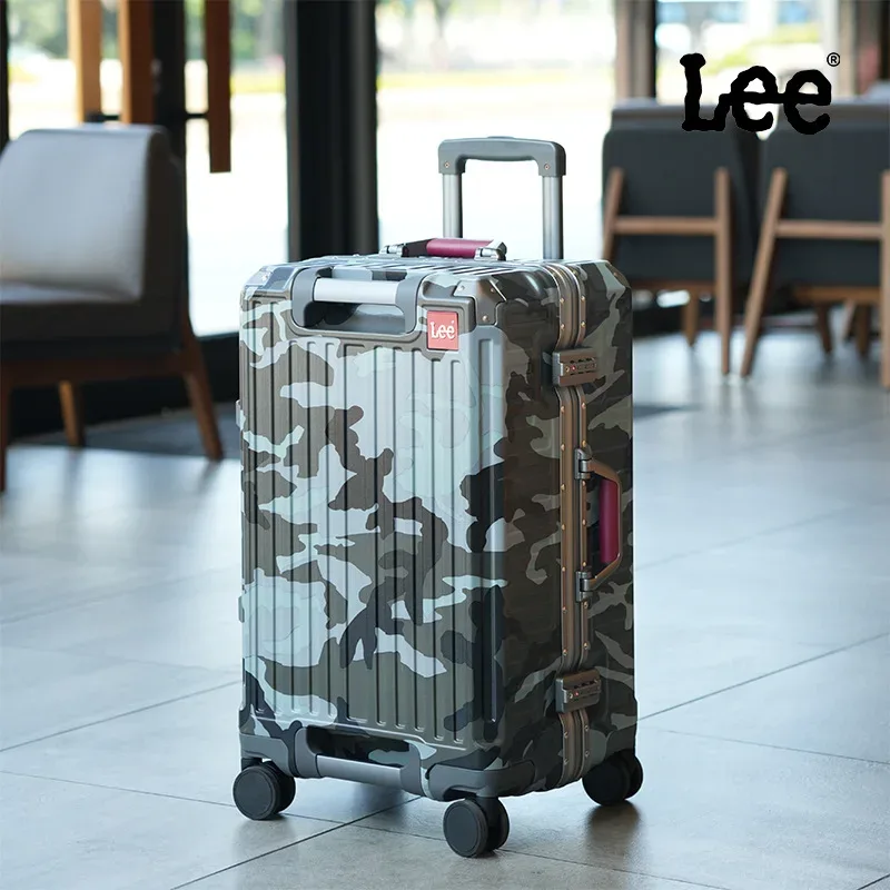 valise de voyage de grande taille, cadre en aluminium, valise à roulettes avec roulettes, bagage à main avec porte-gobelet, boîte à mot de passe