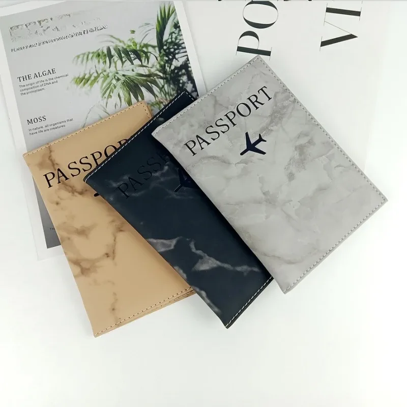 couverture de passeport en cuir pu, porte-passeport de voyage simple avec lettres d'avion imprimées pour femmes et hommes, cadeau de mariage à la mode