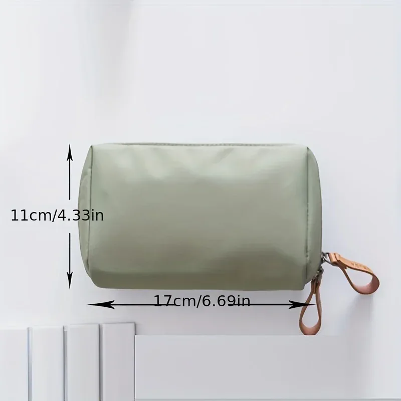 trousse de maquillage portable unie 2026, pochette cosmétique de voyage, organisateur de rangement pour usage quotidien