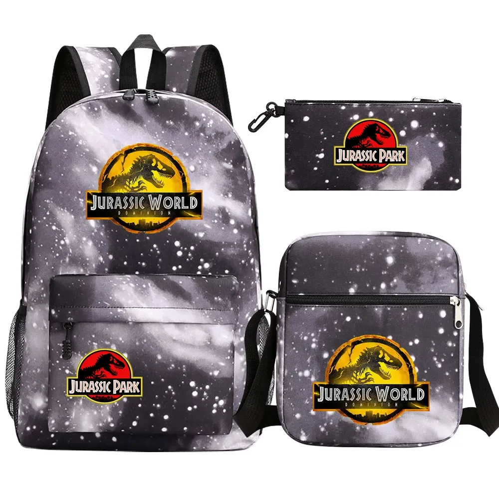 dinosaur jurassic world park 3 pièces garçons filles enfants retour à l'école livre sacs, sac à dos étudiant, sac à bandoulière trousse à crayons