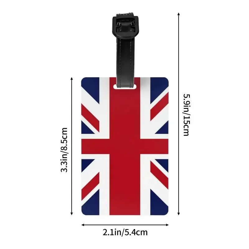 étiquette de bagage rétro union jack avec porte-carte de nom et couverture de confidentialité, étiquette d'identification pour sac de voyage, valise, drapeau du royaume-uni, étiquette d'embarquement.