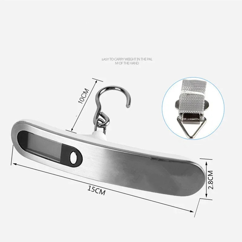 petite balance portable avec écran lcd numérique, 110lb/50kg, valise électronique suspendue pour bagages, pesée de voyage, balance de pêche