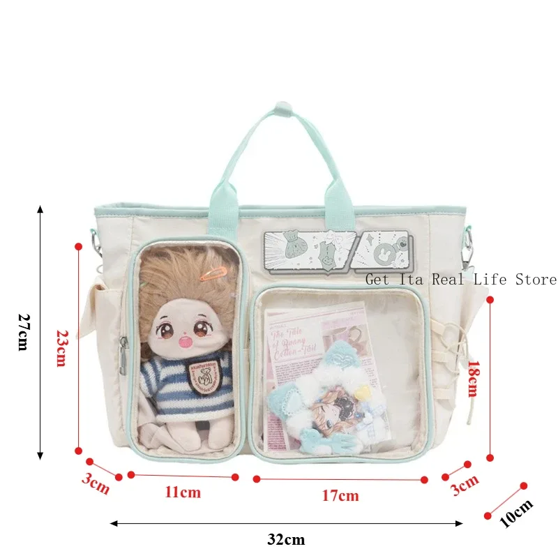 sac à dos ita double couche italife, motif anime, pour femmes, style japonais, décontracté, cosplay, itabag transparent, kawaii lolita h261