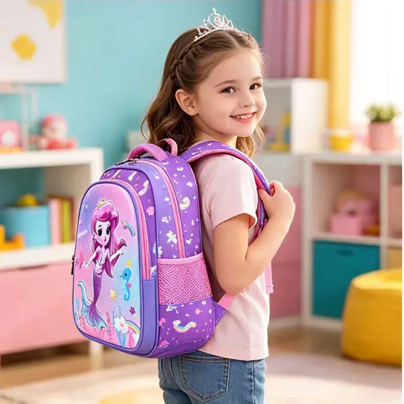 sac à dos pour enfants, sac à dos pour filles de l'école primaire, sacs à dos pour la maternelle, sacs à dos pour enfants avec motif de sirène 3d, sac à dos d'école pour enfants