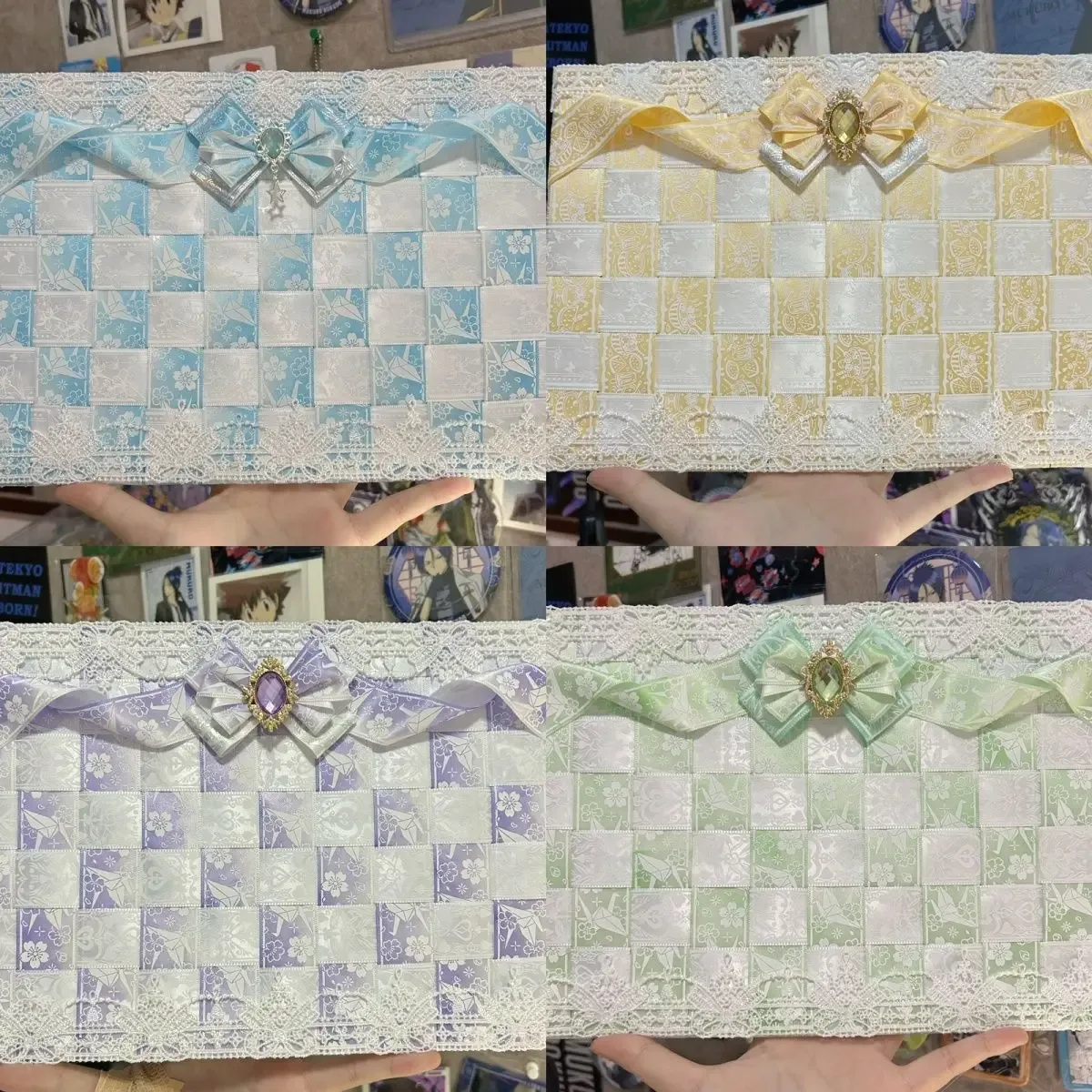 panneau organisateur de cadre pour sac ita, panneau d'insertion de luxe pour sac à dos avec badges, panneau d'affichage de badges cosplay en ruban et dentelle, porte-cartes pour sac ita