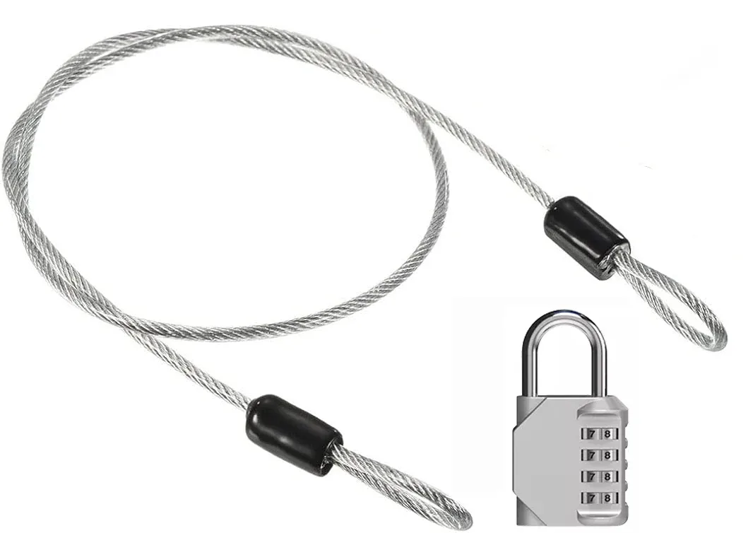 cadenas serrure tsa métallique noir chiffres blancs chaîne métallique voyage compact sécurité antirouille durabilité