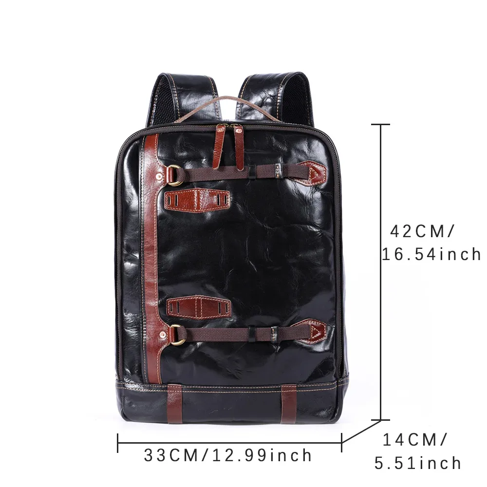 s.worker sac à dos décontracté en cuir de vache véritable pour hommes, sac à dos pour ordinateur portable de 16 pouces, sacs de voyage de grande capacité, sacs d'école