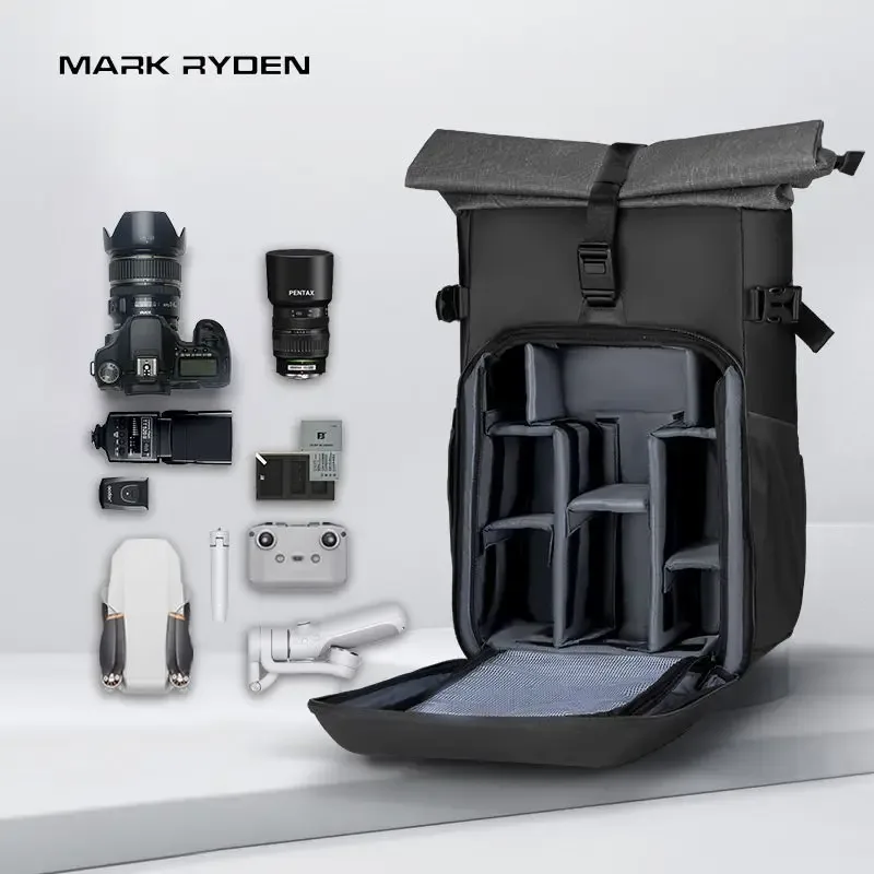 sac à dos photo étanche mark ryden pour appareils photo reflex numériques, sac à dos pour ordinateur portable, sac de voyage extérieur