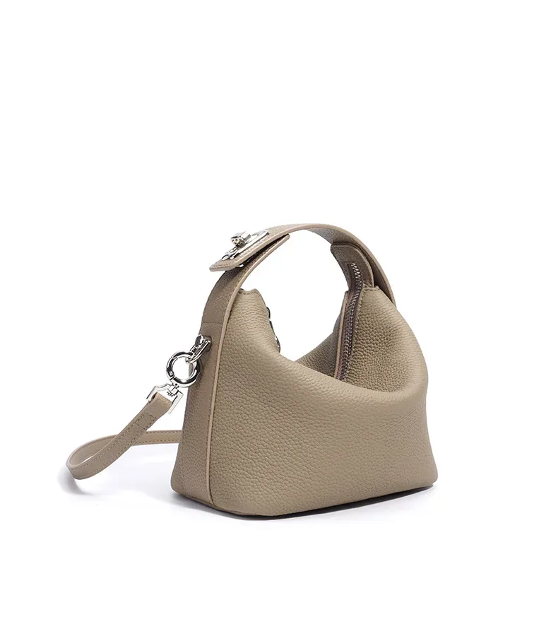 sac à bandoulière hobo pour femme en cuir véritable de luxe avec boucle, sac décontracté pour trajets quotidiens, sacoche pratique pour le déjeuner, sac de voyage croisé