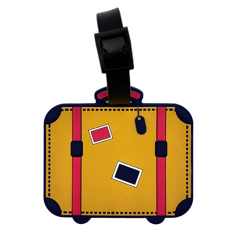 nouvelles étiquettes de bagages créatives en pvc, étiquette de valise, étiquettes de bagages mignonnes de dessin animé vérifiées dans les étiquettes anti-perte, accessoires de voyage de vacances