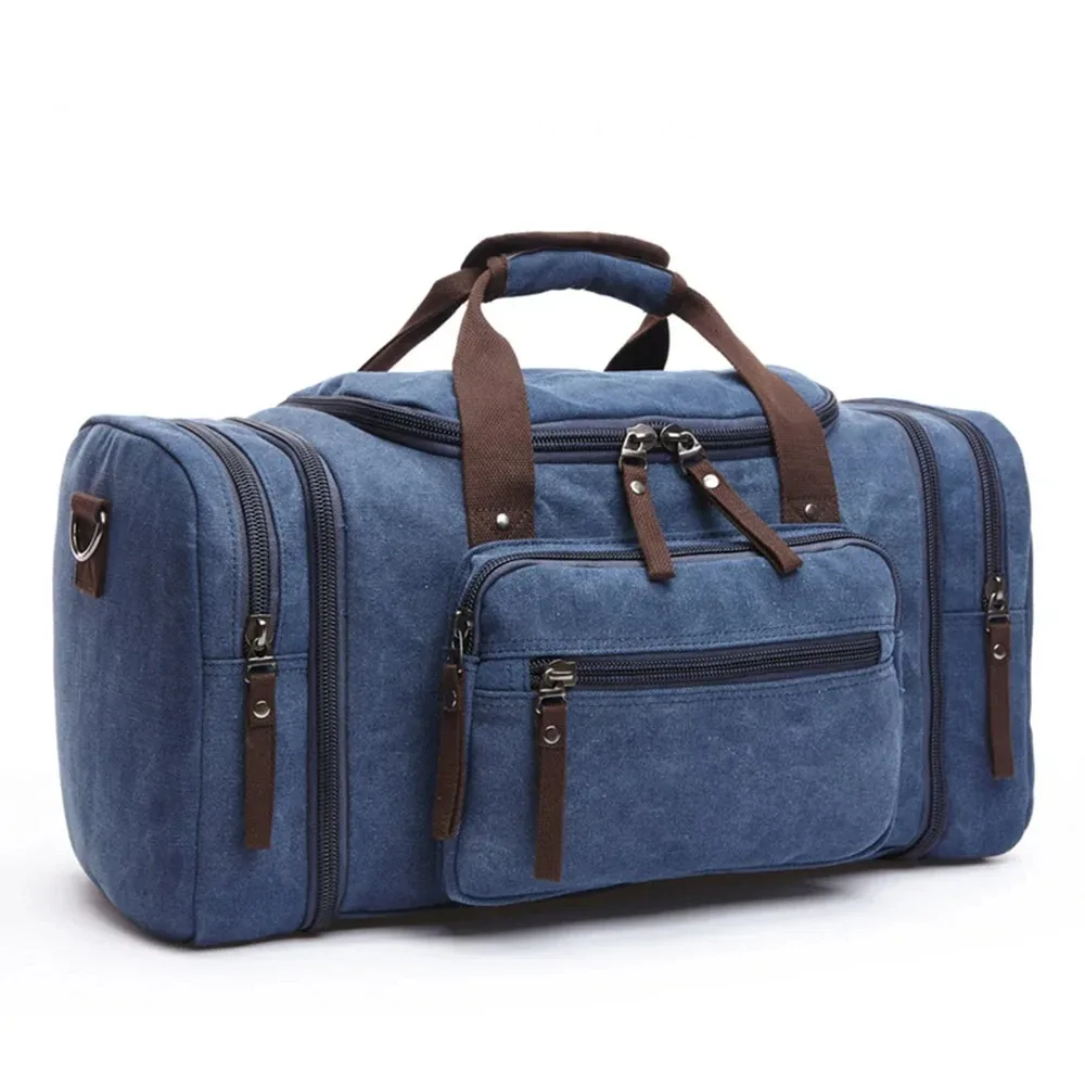 sacs de voyage élégants en toile vintage, sacs de voyage à grande capacité, sacs de cabine, sacs de sport pour hommes, sacs fourre-tout de voyage, sacs de week-end