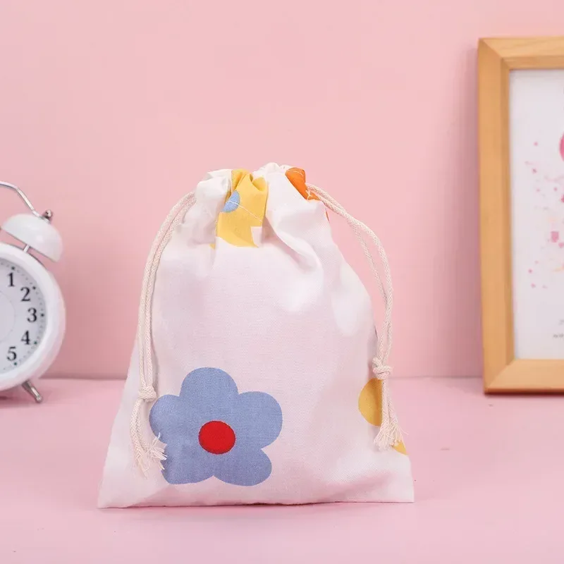 mini sac de rangement à cordon imprimé fruits, mignon, organisateur de poche pour bonbons, bijoux, sacs à cosmétiques, changement de pièce de monnaie, rouge à lèvres, pochette pour écouteurs