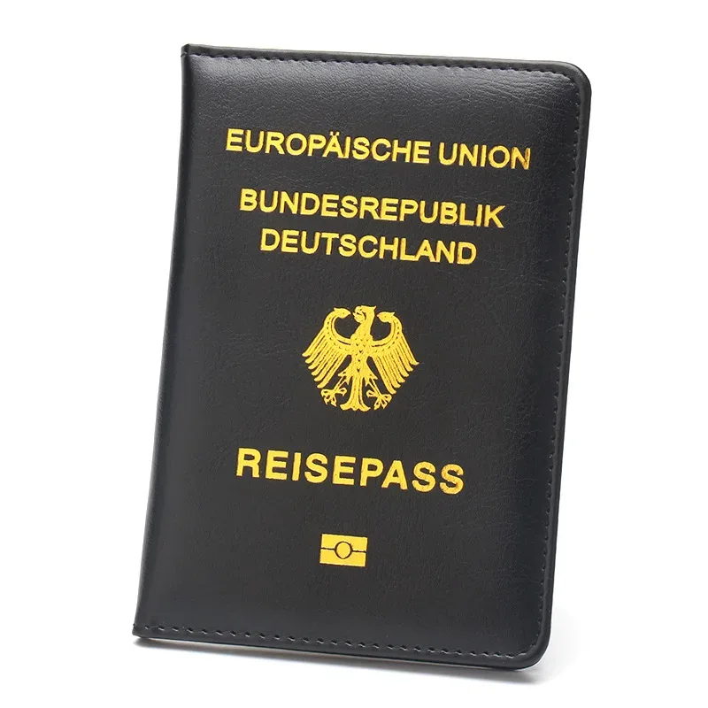 porte-passeport allemand pour hommes et femmes, couverture de passeport en cuir pu, étui pour passeport portable, porte-carte d'identité, porte-billet, accessoires de voyage