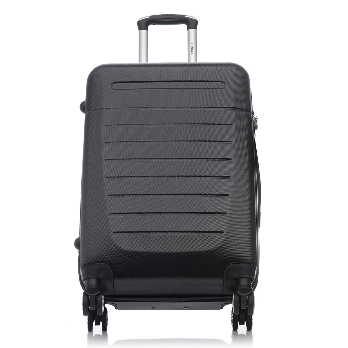 yonsly 20/24/28 pouces 4 roues 360 °   valise rigide noire à serrure à combinaison pour voyage, vacances, déplacement professionnel
