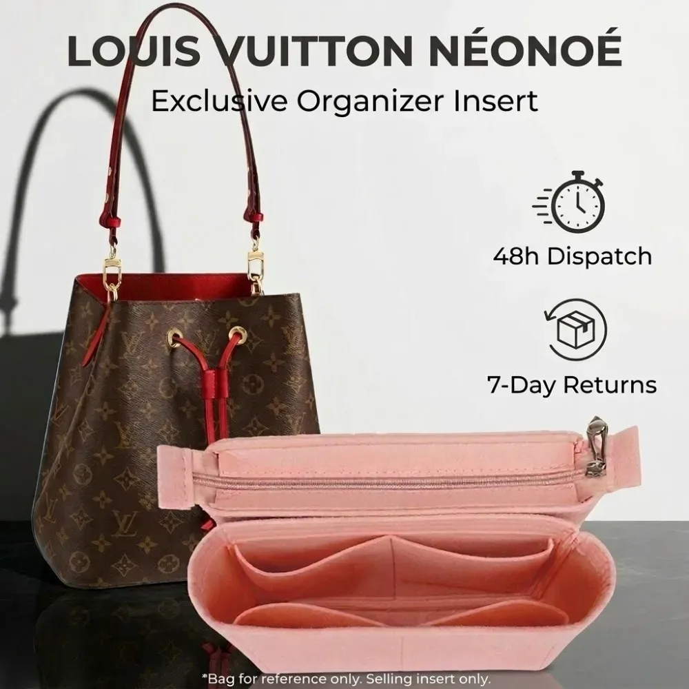 organisateur de sac en feutre premium avec poche zippée, séparateur intérieur pour sac à main, rangement pour maquillage et cosmétiques, pour sac seau et sac fourre-tout