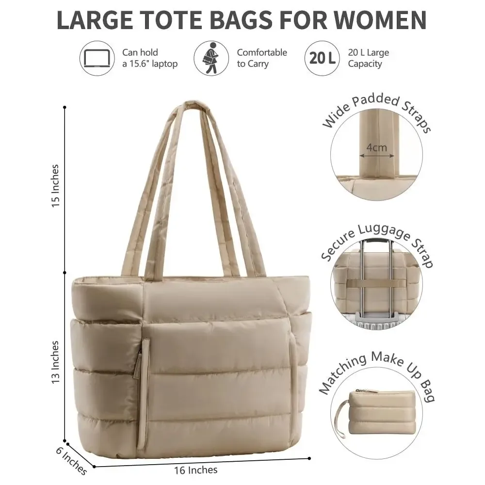 sac fourre-tout matelassé grande capacité pour femme, plusieurs poches avec porte-monnaie, sacs de transport légers et résistants à l'eau, sac pour maman