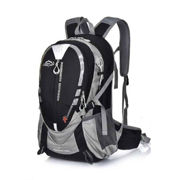 sac dos polyester noir bleu beige hiking randonnée extérieur 20 35 litres bandoulière arquée poche ouvrante jacquard informatique