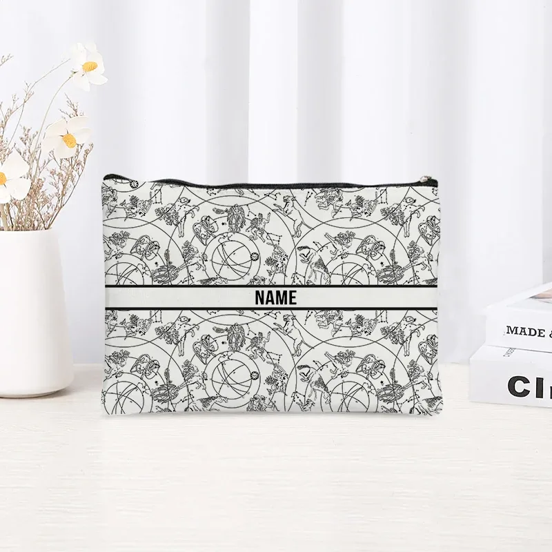 pochette de maquillage personnalisable pour femme, pochette de fête, pochette de mariage, pochette de voyage, trousse de maquillage en toile simple, organisateur, cadeaux pour femme