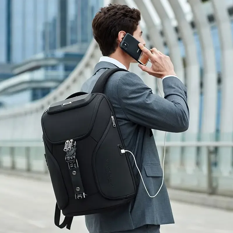 sac à dos d'affaires pour ordinateur portable 18 pouces pour hommes, sacs à dos spacieux de voyage multifonctionnels, pack de chargement usb haute capacité