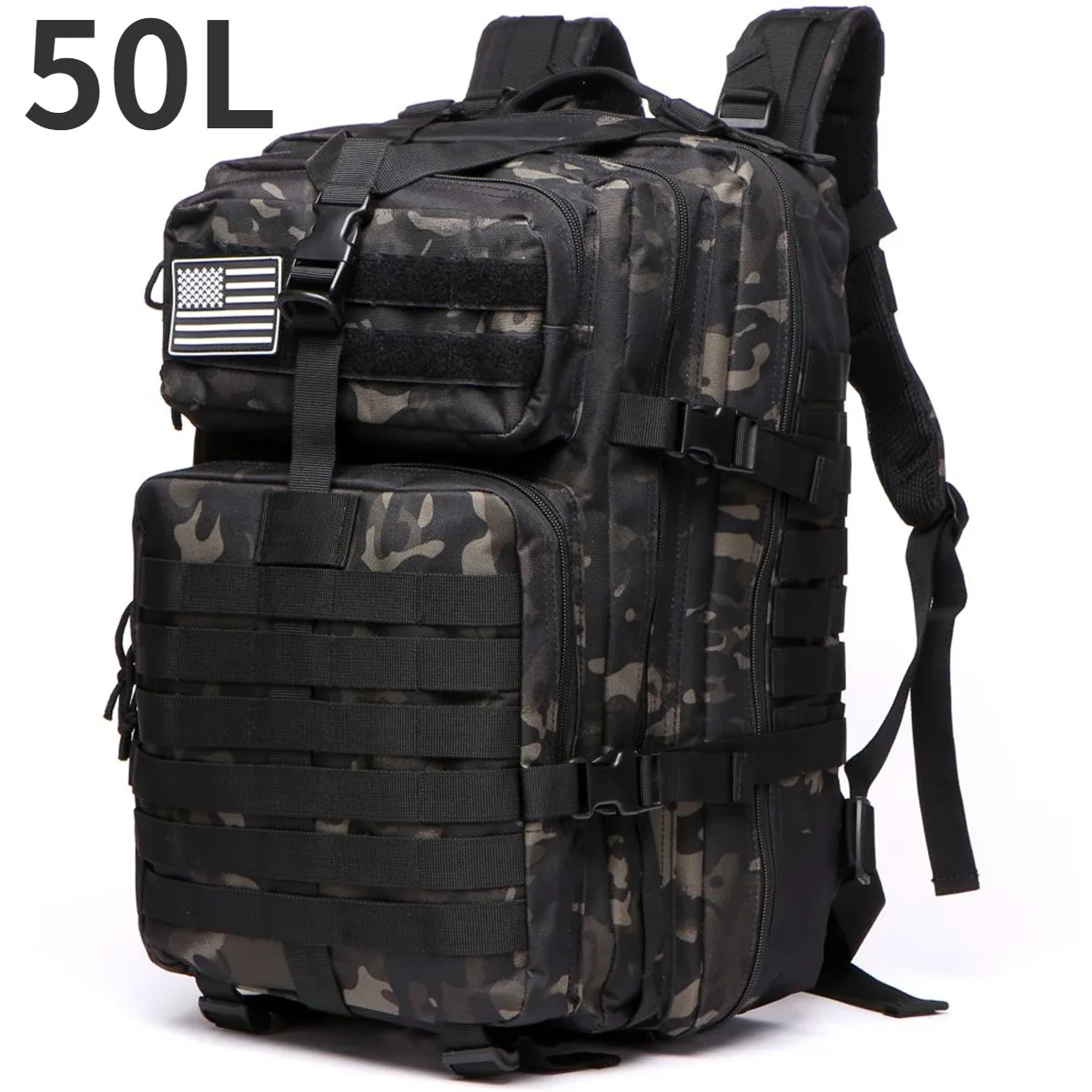 sac dos nylon tactique camouflage beige bleu vert rose 50l randonnée camping sport extérieur