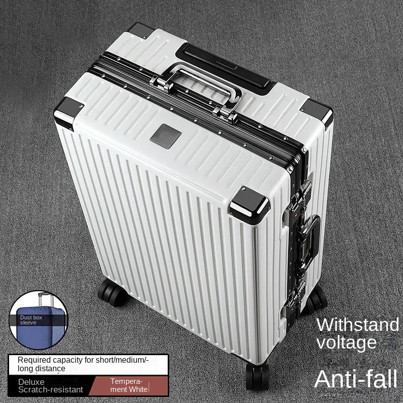 valise à cadre en aluminium, grande capacité, robuste et durable, avec serrure à code, valise cabine en pc renforcé, 20/22/24/26/28 pouces