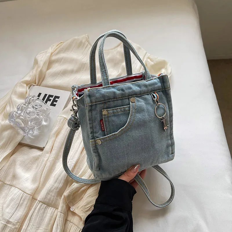 sacs à bandoulière pour femmes, sacs à main créatifs rétro en denim délavé, personnalisés à la mode, sacs à bandoulière de haute qualité pour filles