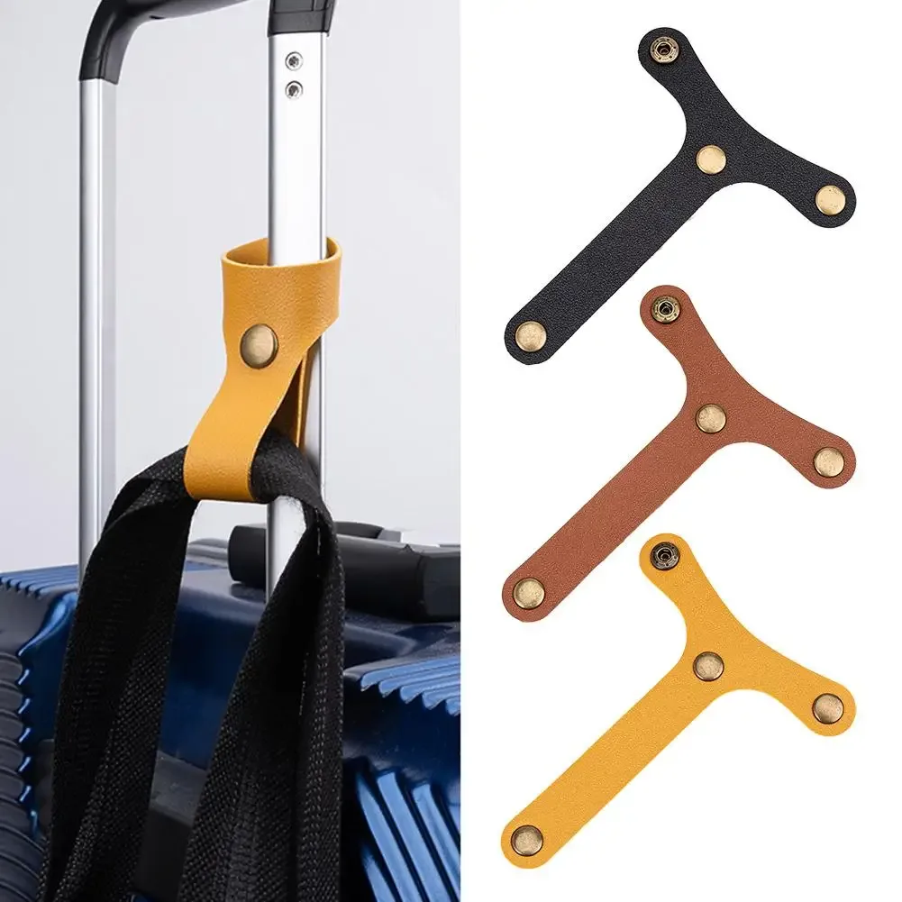 2 Sangles de Bagage en T avec Crochets de Suspension, Attaches Rapides en Cuir Réglables, Organisateur de Valise Antidérapant