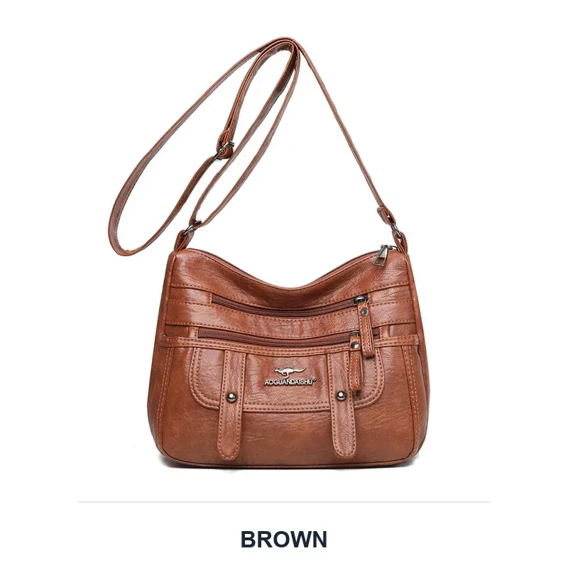 sac mère en cuir souple, sac à bandoulière de grande capacité à la mode pour femmes