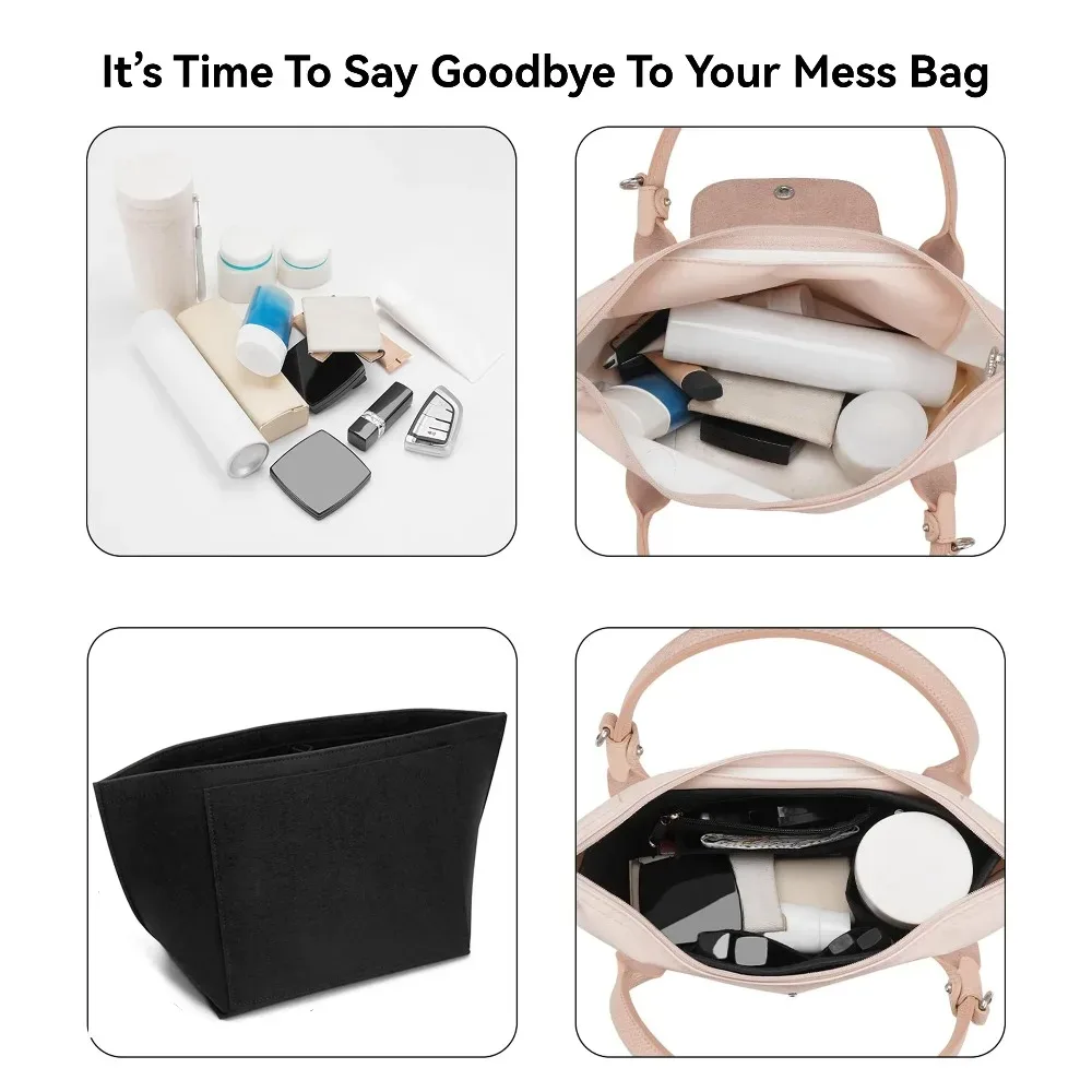 organisateur universel pour sac à main - insert rembourré en feutre pour sacs cabas, rangement de voyage et protection intérieure