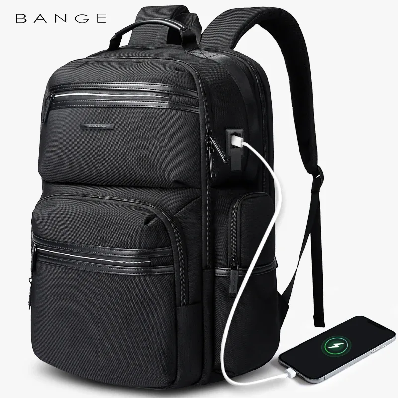 bange anti-vol 15.6 pouces sac à dos pour ordinateur portable pour hommes sacs d'école étanche sacs à dos de voyage d'affaires avec port de chargeur usb