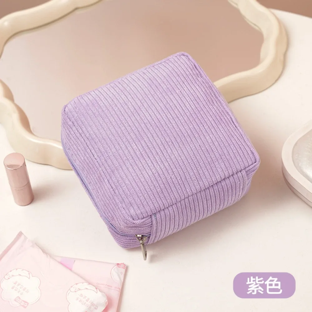 mini trousse de toilette, trousse d'urgence, trousse à cosmétiques esthétique, petite trousse de maquillage, trousse à serviettes hygiéniques en velours côtelé pour femmes